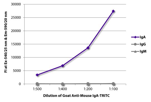 Image: Goat IgG anti-Mouse IgA-TRITC, MinX none