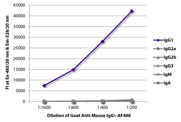 Image: Goat IgG anti-Mouse IgG1 (Fc)-Alexa Fluor 488, MinX none