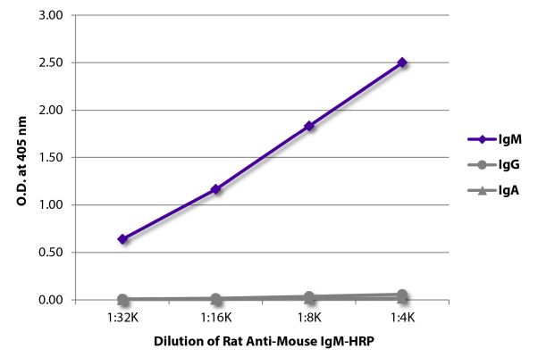 Abbildung: Ratte IgG anti-Maus IgM (µ)-HRPO, MinX keine