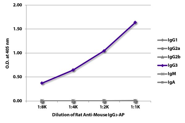 Abbildung: Ratte IgG anti-Maus IgG3 (Fc)-Alk. Phos., MinX keine