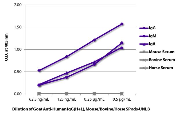 Abbildung: Ziege IgG anti-Human IgG (H+L)-unkonj., MinX Ms,Bo,Ho