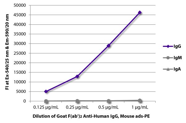Abbildung: Ziege F(ab')2 anti-Human IgG (Fc)-RPE, MinX Ms