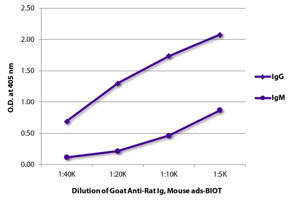 Abbildung: Ziege IgG anti-Ratte IgG+IgM (H+L)-Biotin, MinX Ms