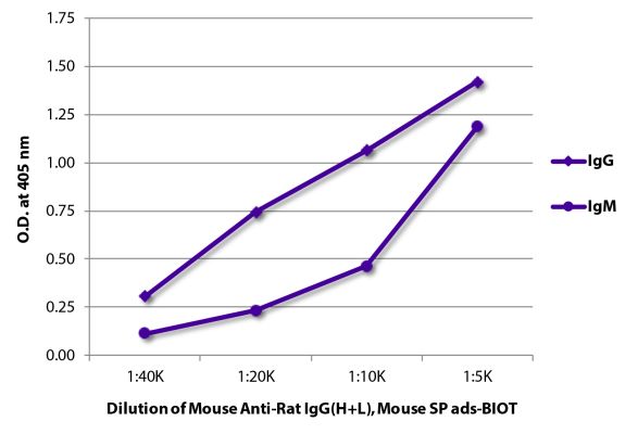 Abbildung: Maus IgG anti-Ratte IgG (H+L)-Biotin, MinX Ms