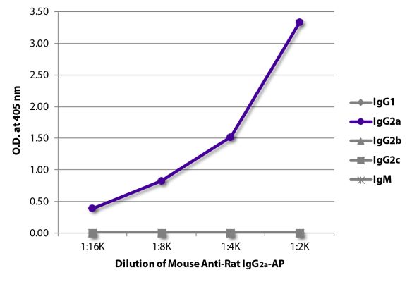 Abbildung: Maus IgG anti-Ratte IgG2a (Fc)-Alk. Phos., MinX keine