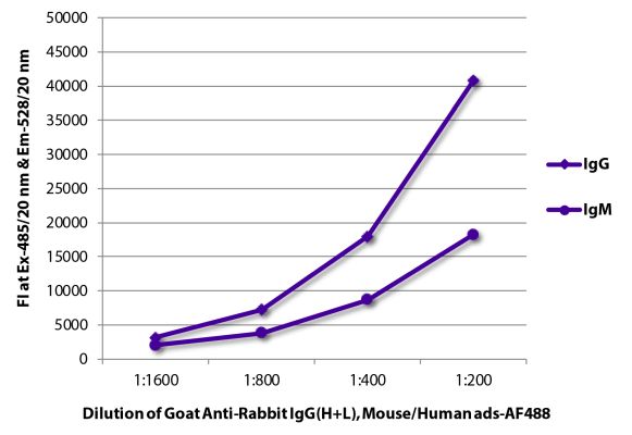 Image: Goat IgG anti-Rabbit IgG (H+L)-Alexa Fluor 488, MinX Ms,Hu