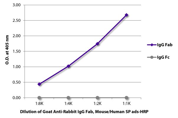 Abbildung: Ziege IgG anti-Kaninchen IgG (F(ab')2)-HRPO, MinX Ms,Hu