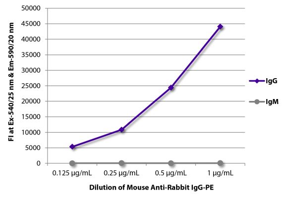 Abbildung: Maus IgG anti-Kaninchen IgG (Fc)-RPE, MinX keine