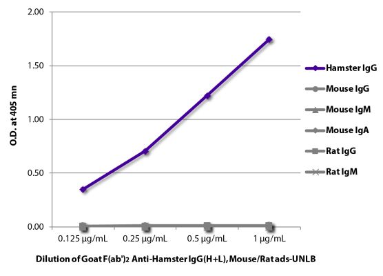 Abbildung: Ziege F(ab')2 anti-Hamster armenisch IgG (H+L)-unkonj., MinX Ms,Rt