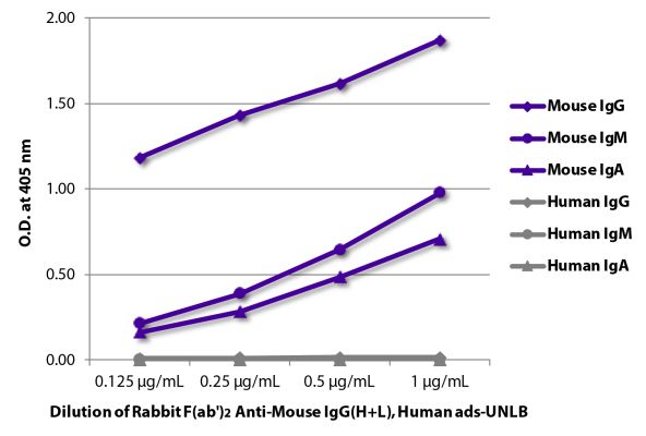 Image: Rabbit F(ab')2 anti-Mouse IgG (H+L)-unconj., MinX Hu