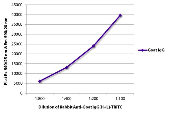 Abbildung: Kaninchen IgG anti-Ziege IgG (H+L)-TRITC, MinX keine