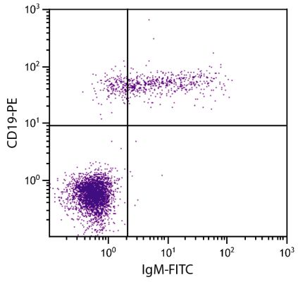 Image: Mouse IgG anti-Human IgM (µ)-FITC, MinX none
