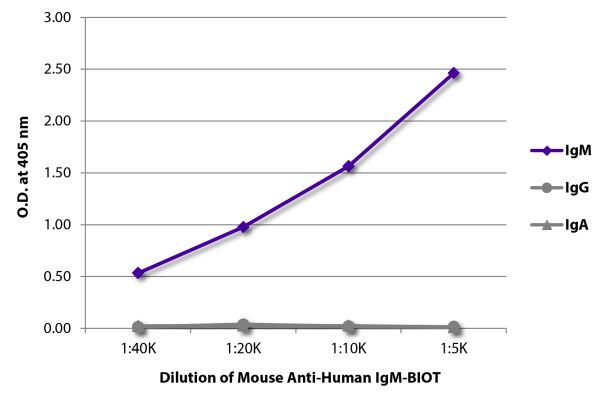 Abbildung: Maus IgG anti-Human IgM (µ)-Biotin, MinX keine