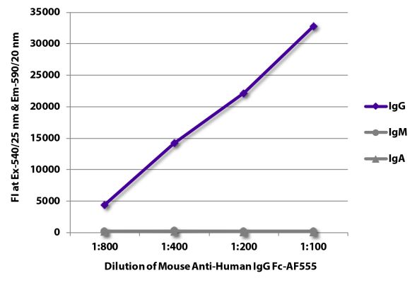 Abbildung: Maus IgG anti-Human IgG (Fc)-Alexa Fluor 555, MinX keine