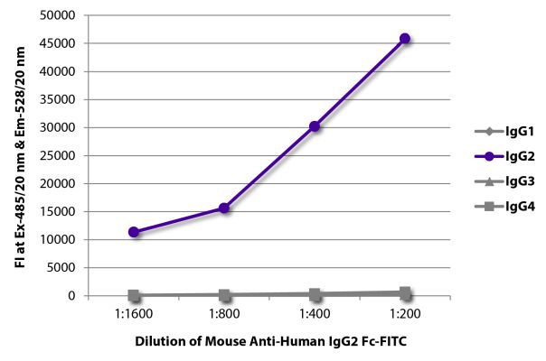 Image: Mouse IgG anti-Human IgG2 (Fc)-FITC, MinX none
